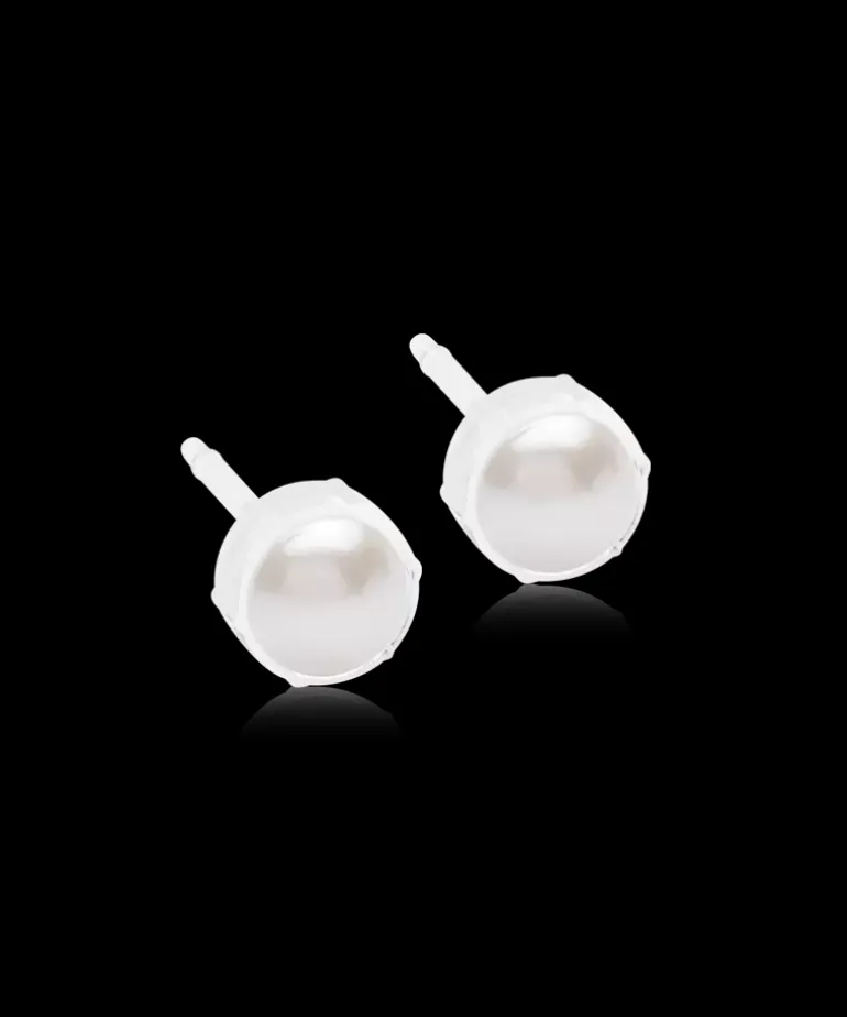 Bezel Pearl Øreringe