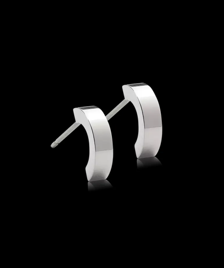 Pendant Plain Curved Øreringe 10 mm